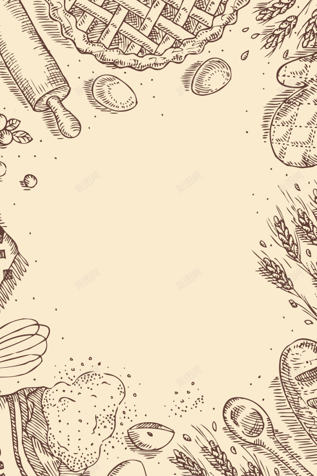 矢量卡通手绘面包美食面食jpg设计背景_88icon https://88icon.com 矢量 卡通 手绘 面包 美食 面食