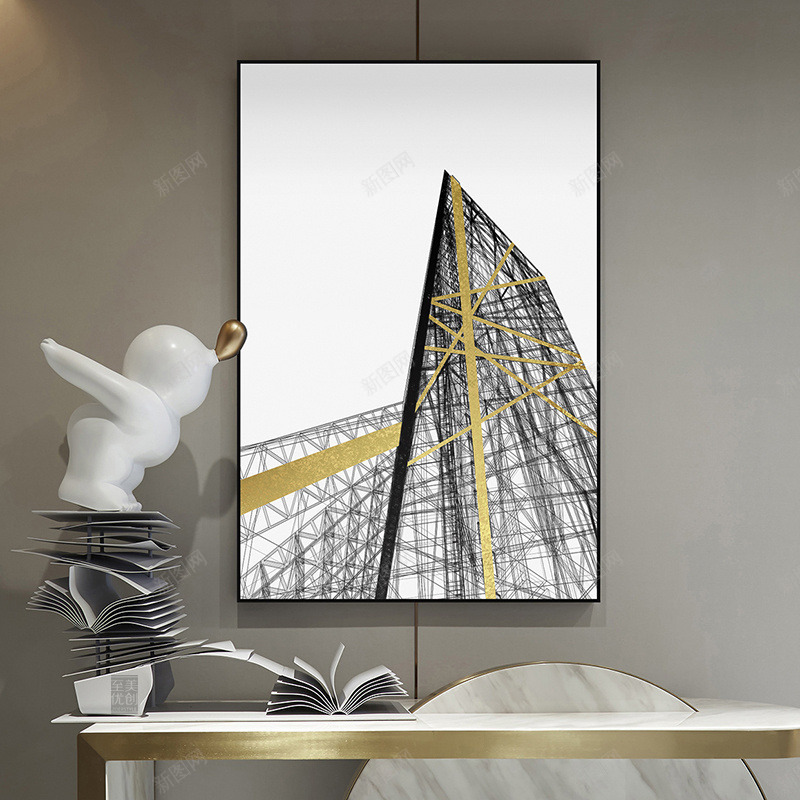 极简风金色黑白线条抽象几何建筑挂画现代风留白客厅墙jpg设计背景_88icon https://88icon.com 极简 金色 黑白 线条 抽象 几何 建筑 挂画 现代 留白 客厅