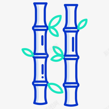 竹子中国6轮廓颜色图标