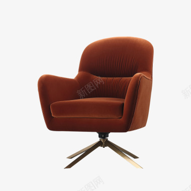 褐色简约沙发汉哲简约现代转椅电脑椅家用单人沙发椅懒人布艺休闲i图标