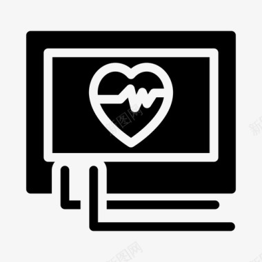 医疗保健心脏病学监视器心脏病监视器医疗保健图标