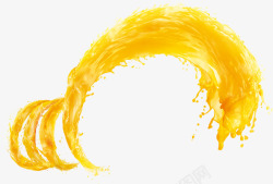 绘画泼墨涂鸦艺术绘画黄色弧形图案水彩创意卡通笔刷颜色彩绘素材