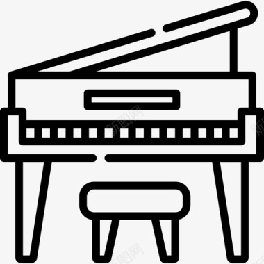 钢琴艺术设计27线性图标