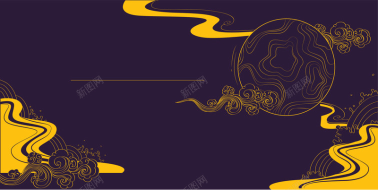 源文件可下载金色纹理新中式地产AI矢量手绘中秋国庆背景