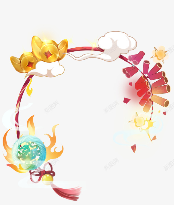 5挂件新年快乐金玉生烟png免抠素材_88icon https://88icon.com 挂件 新年 快乐 金玉 生烟