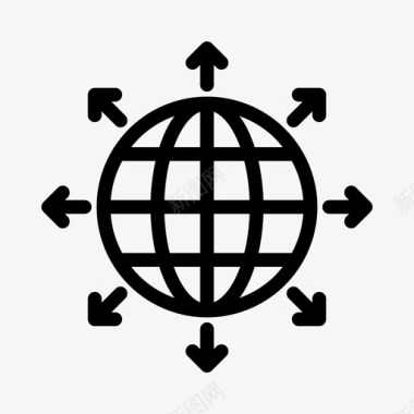 世界航线全球连接互联网在线图标