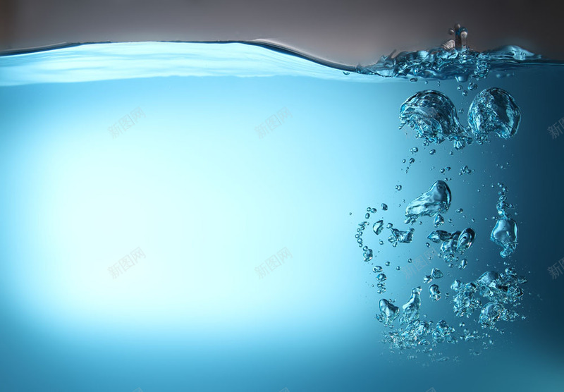 蓝色水与气泡液体jpg设计背景_88icon https://88icon.com 蓝色 气泡 液体