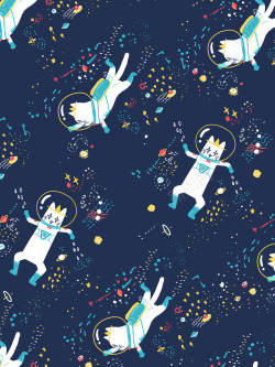 猫咪纸太空漫步行星猫咪手绘猫太空猫宇航员纸胶带蓝色系平铺高清图片