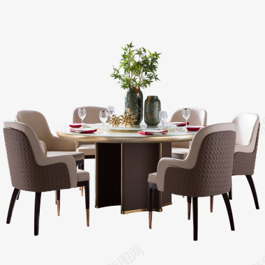 美式现代圆凳卫诗理欧式实木餐桌餐台餐厅家用现代美式圆餐桌椅组合图标