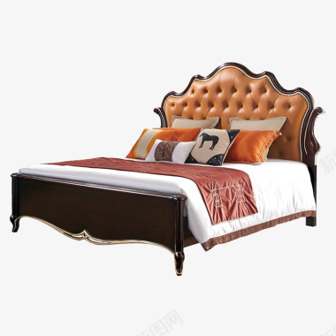 美式床实木床主卧奢华婚床大床2米22米轻奢双人床真图标