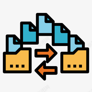 文件传输文件传输数据传输6线性颜色图标