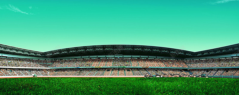 大气足球场观众席蓝天体育场足球赛事背景