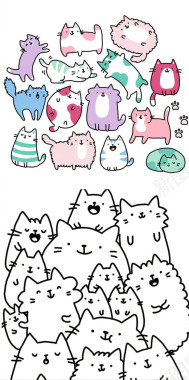 每日手绘上百个可爱猫咪的手绘表现形式如何绘制可爱的背景