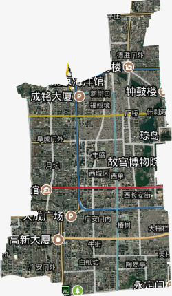 西城区高清卫星地图西城区高清谷歌卫星地图城市规划素材