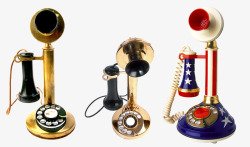 旧电话电话链接通话老式电话管透明旧风格的金美国扬声素材