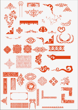 传统古典式花纹花边图案中国古典装饰边框其他其他张跑素材