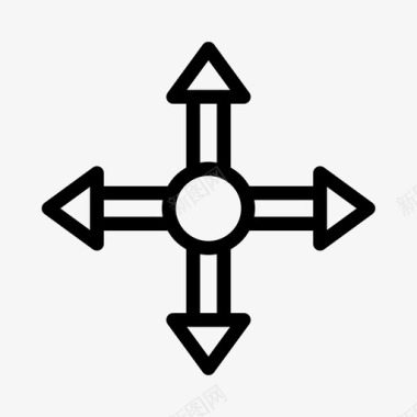 道路方向箭头V形符号道路图标