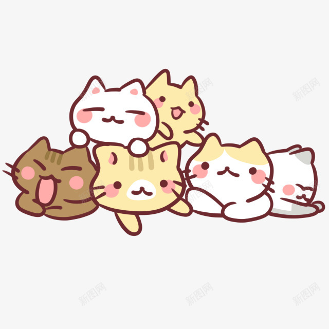 卡通贴纸可爱小猫咪png免抠素材_88icon https://88icon.com 卡通 贴纸 可爱 爱小 猫咪