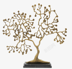 北欧创意金属全铜珊瑚树小树摆件素材