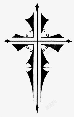 花纹底纹线条黑色十字架素材