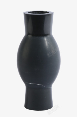 现代欧式黑色大理石花瓶摆件素材