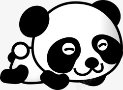 熊猫卡通熊动物可爱白黑漫画孤立字符乐趣快乐图可爱的素材