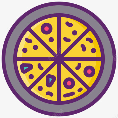 原色披萨美食家原色图标