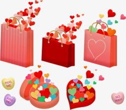 情人节的心袋子的心盒子的情人的心情人节那天对话的心素材
