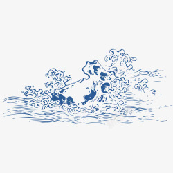 中国古风传统纹样祥云海浪透明图案AI矢量40素材