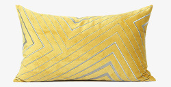集恒布艺简约现代样板间床头卧室沙发黄色绣花方枕靠包素材