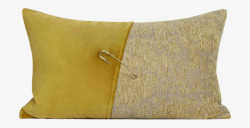 集恒布艺简约现代样板间床头卧室沙发黄色绣花方枕靠包素材