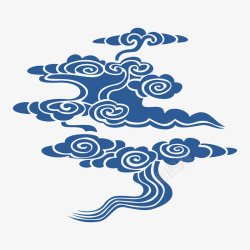 中国古风传统纹样祥云海浪透明图案AI矢量93素材
