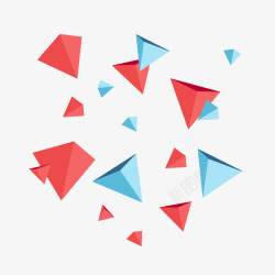 彩色立体三棱锥三角形漂浮素材