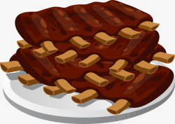 排骨肉猪肉食品烧烤烤餐烤架美国骨红色美味肋骨营养厨素材