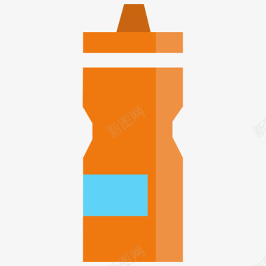 运动种类标志运动瓶自行车配件3扁平图标