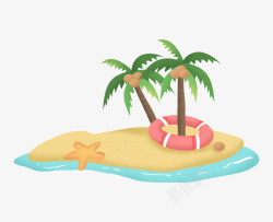 旅游椰子椰树沙滩海浪游泳素材