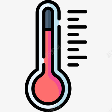 温度健康海报温度计健康85线性颜色图标