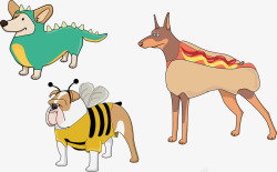 狗小狗服装恐龙热狗蜜蜂可爱图宠物动物可爱的狗可爱的素材
