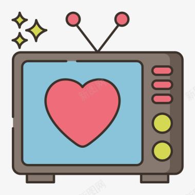 电视80年代怀旧1线性色彩图标