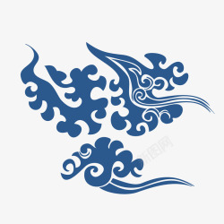 中国古风传统纹样祥云海浪透明图案AI矢量97素材
