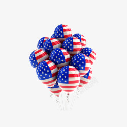 美国国旗热气球素材