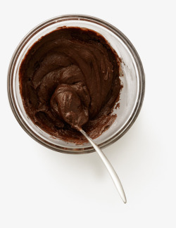 俯视巧克力勺子杯子搅拌巧克力素材