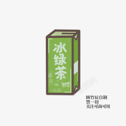 Q版饮品系列之盒装冰绿茶顾竹辰自绘2020426关素材