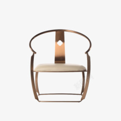 现代简约新中式圈椅太师椅不锈钢金属镀铜官帽椅仿古禅素材