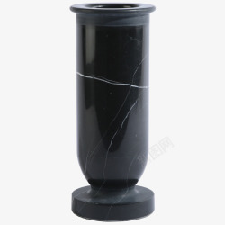现代欧式黑色大理石花瓶摆件素材