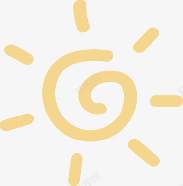 太阳阳光夏天圆形简笔画贴纸和ID172313Fot图标