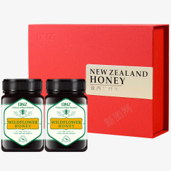 蜂蜜礼盒蜂蜜礼盒新西兰原装进口野花蜂蜜纯正天然蜜两瓶装高档高清图片