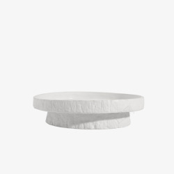 简约现代白色圆形托盘高脚陶瓷水果盘创意客厅餐桌茶几素材