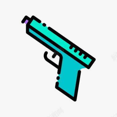 游戏标志图案枪游戏98线性颜色图标