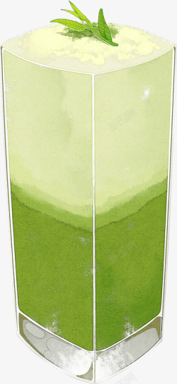 绿色饮料饮品手绘系列素材